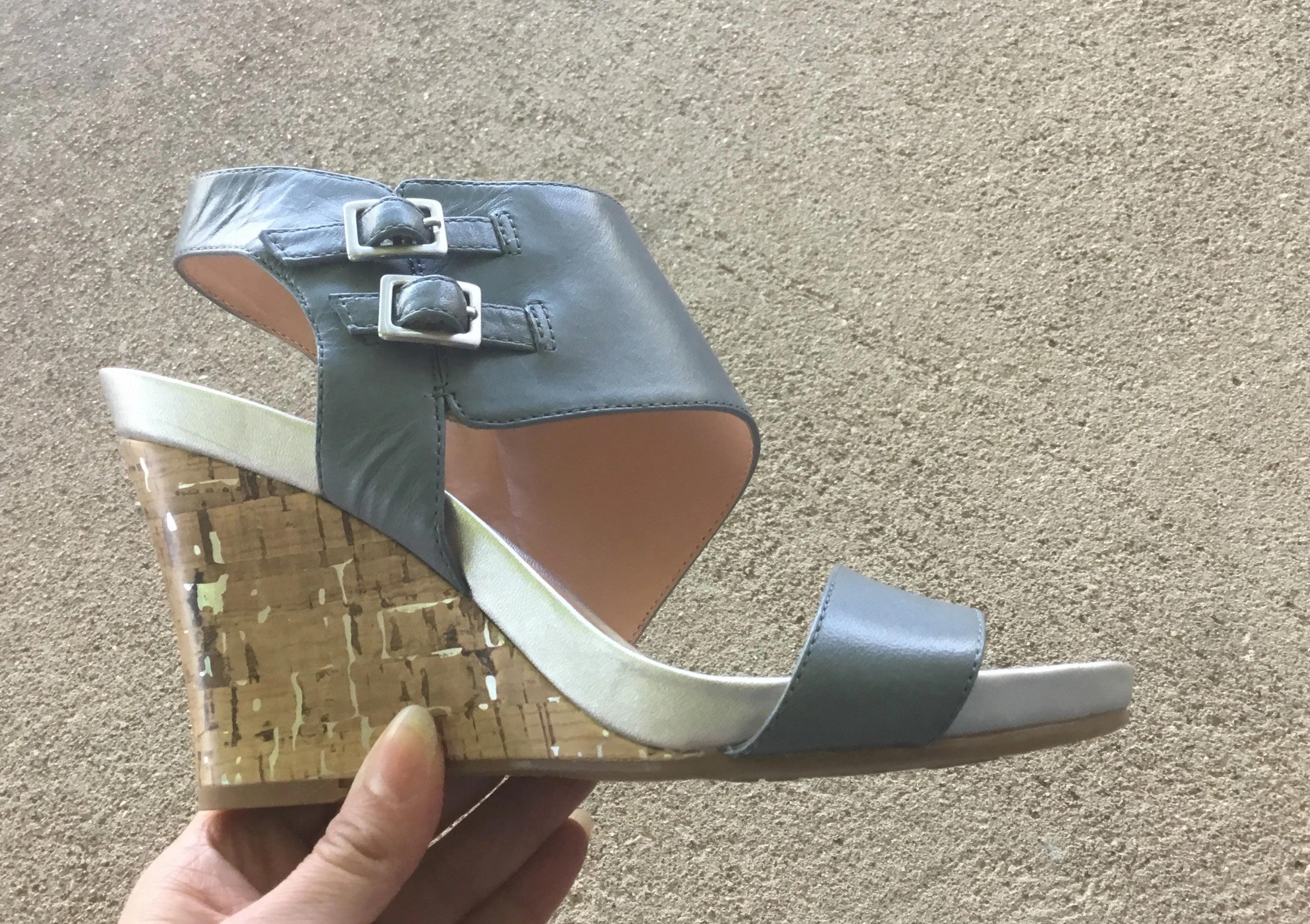 Naturalizer Bayou Blue Jeans Leather Wedge Office Mode