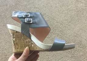 Naturalizer Bayou Blue Jeans Leather Wedge Fashion Fit