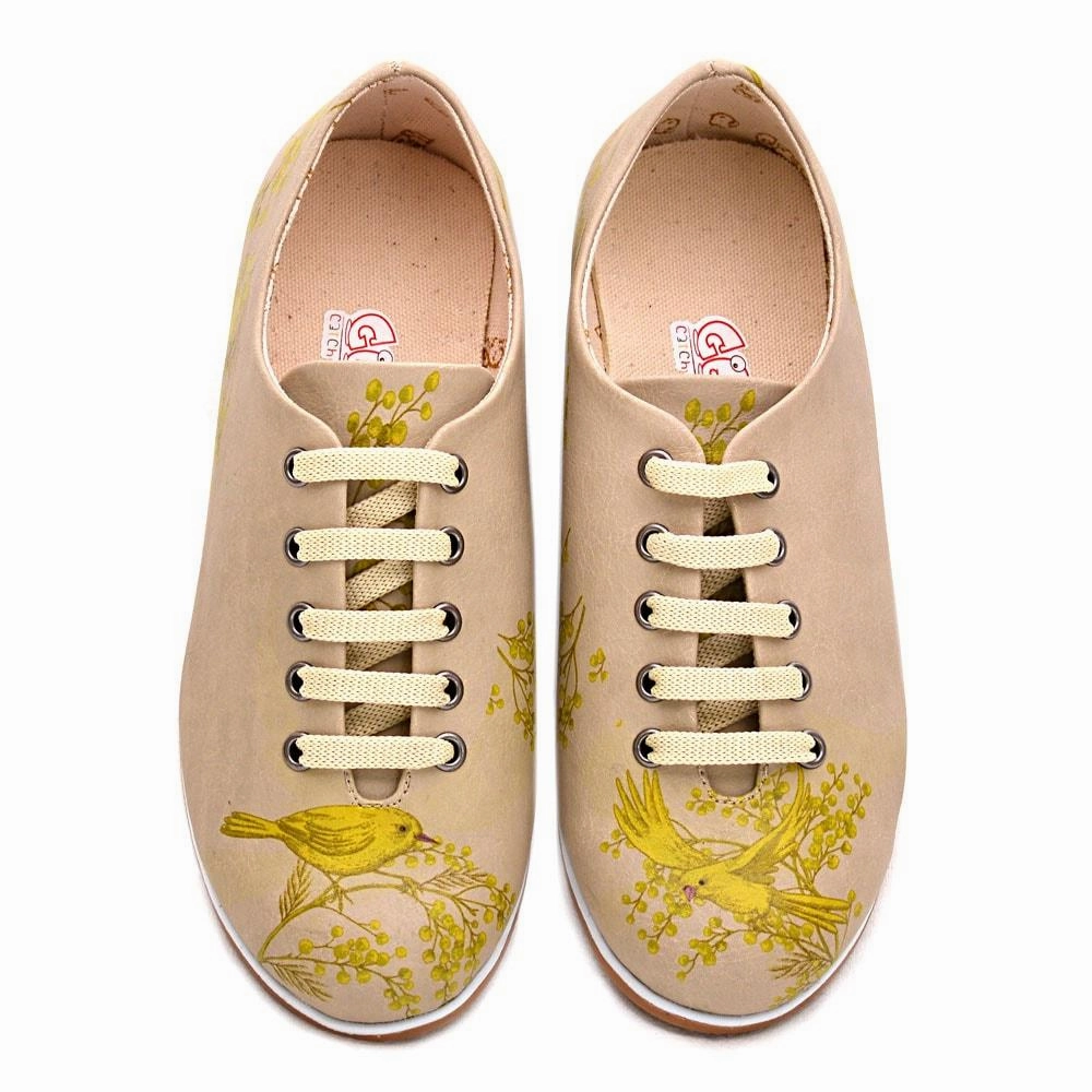 Cliff Edge Golden Bird Ballerinas Shoes SLV199