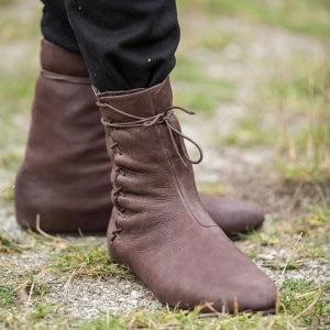 Short Rubber Rain Boots Medieval Boot Men Fashion Lace Up Vintage Lace Up Boot Renaissance Knight Viking Leather Boot Armor Cosplay Costume