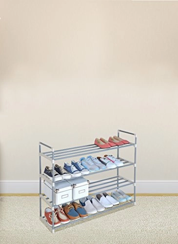 Asics Noosa Ff Running Shoe Grey 4-Tier Shoe Rack Shoe Tower Shelf Storage Organizer Cabinet