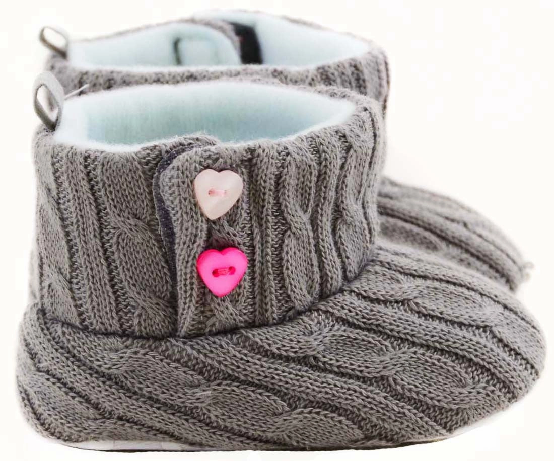 Grey Sweater Knit Heart Button Velcro Infant Baby Fashion Winter Boots Adidas Basketball Shoes Kobe Bryant