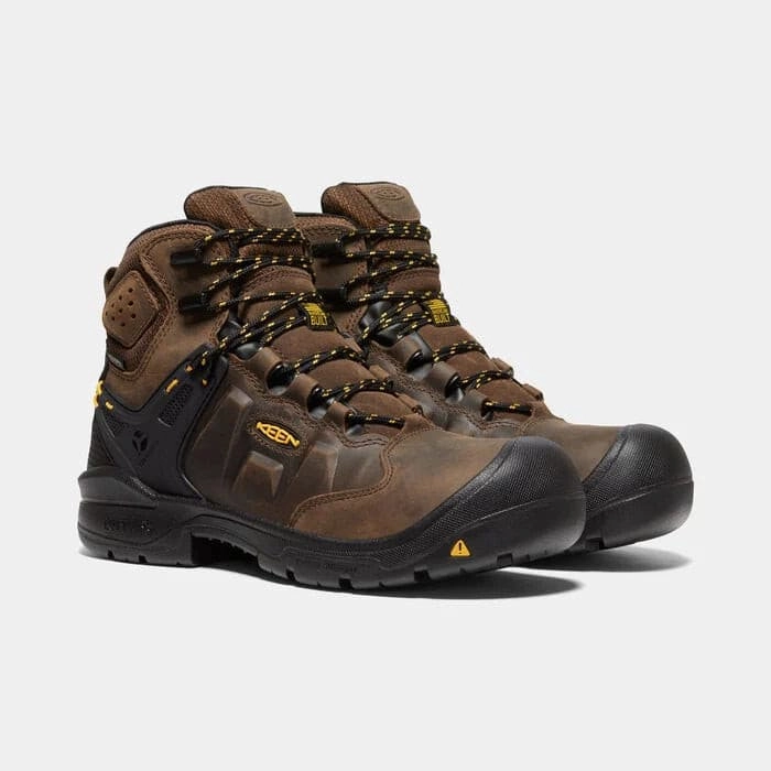 Best Lightweight Composite Toe Work Boots KEEN Utility Men's 6" Dover Waterproof Brown Carbon Fiber Toe Work Boot