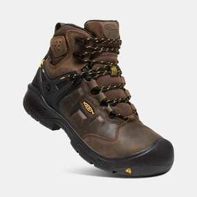 KEEN Utility Men's 6" Dover Waterproof Brown Carbon Fiber Toe Work Boot Work Boots With Kiltie