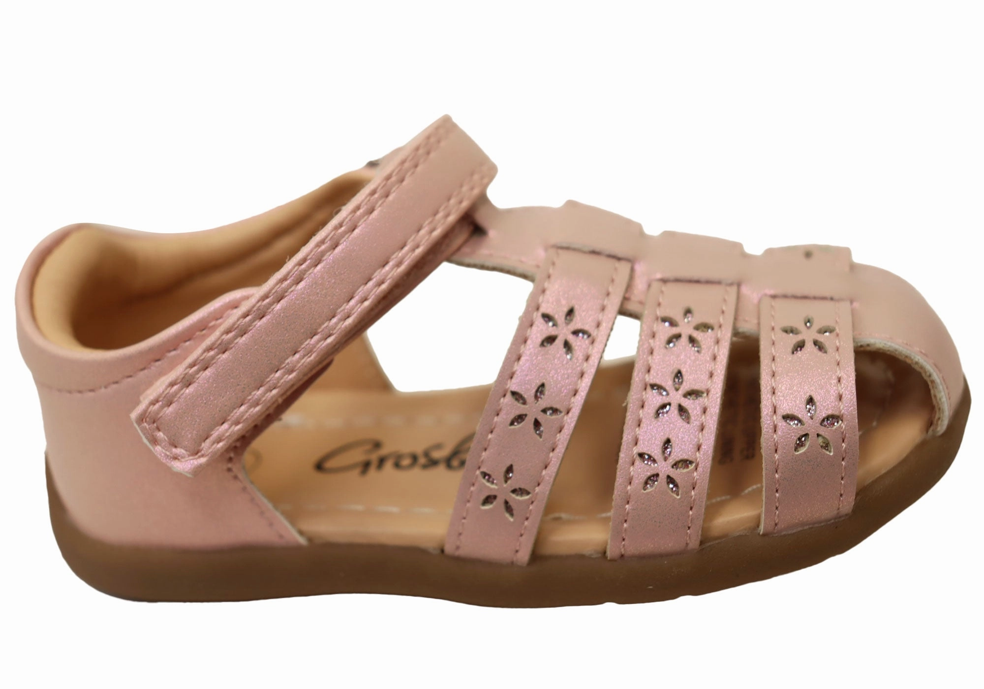 Grosby Lara Baby Toddler Kids Girls Kids Sandals Pink Shimmer Diamond Sandals