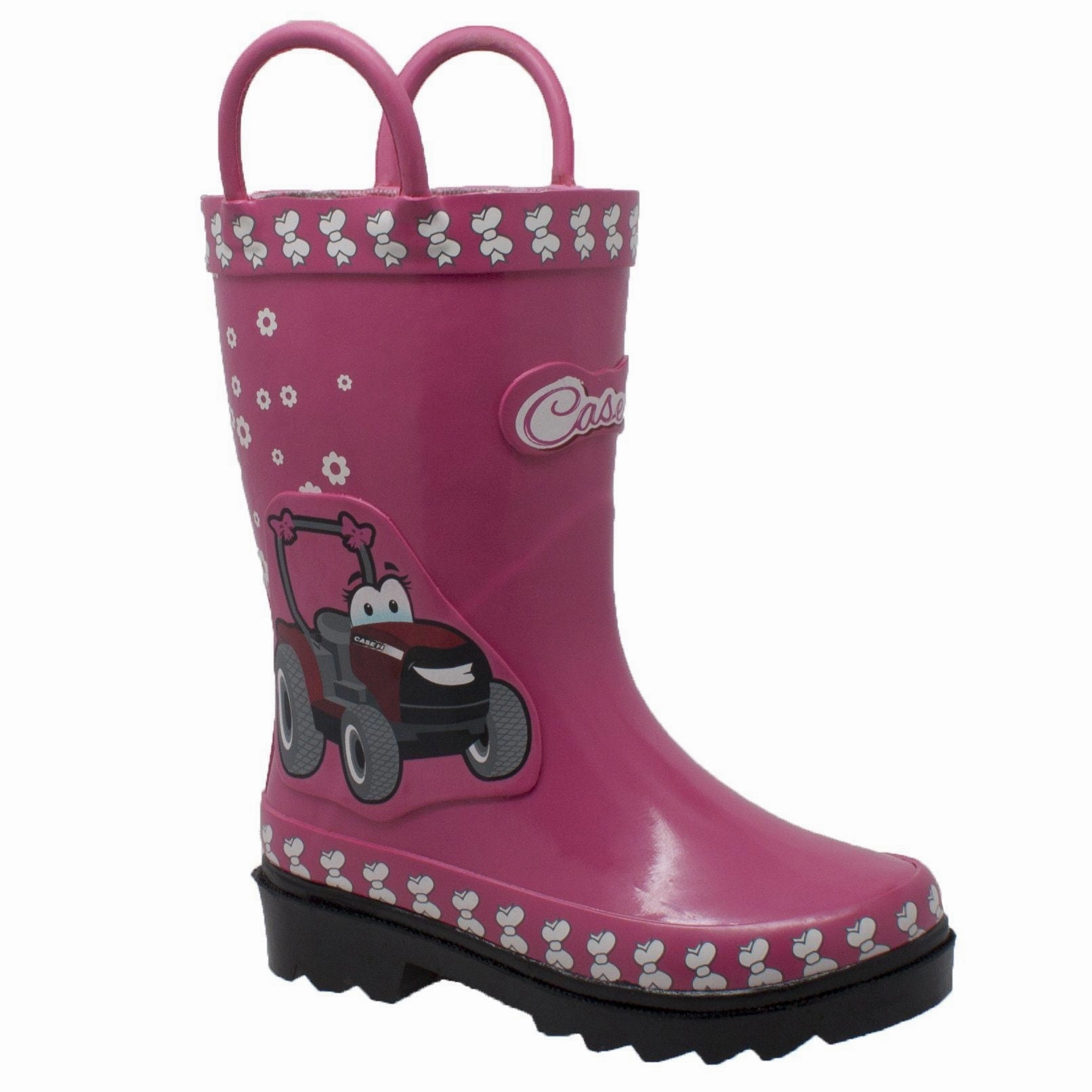 Children's 3D Tractor Pink Rain Rubber Boots Polo Winter Boots