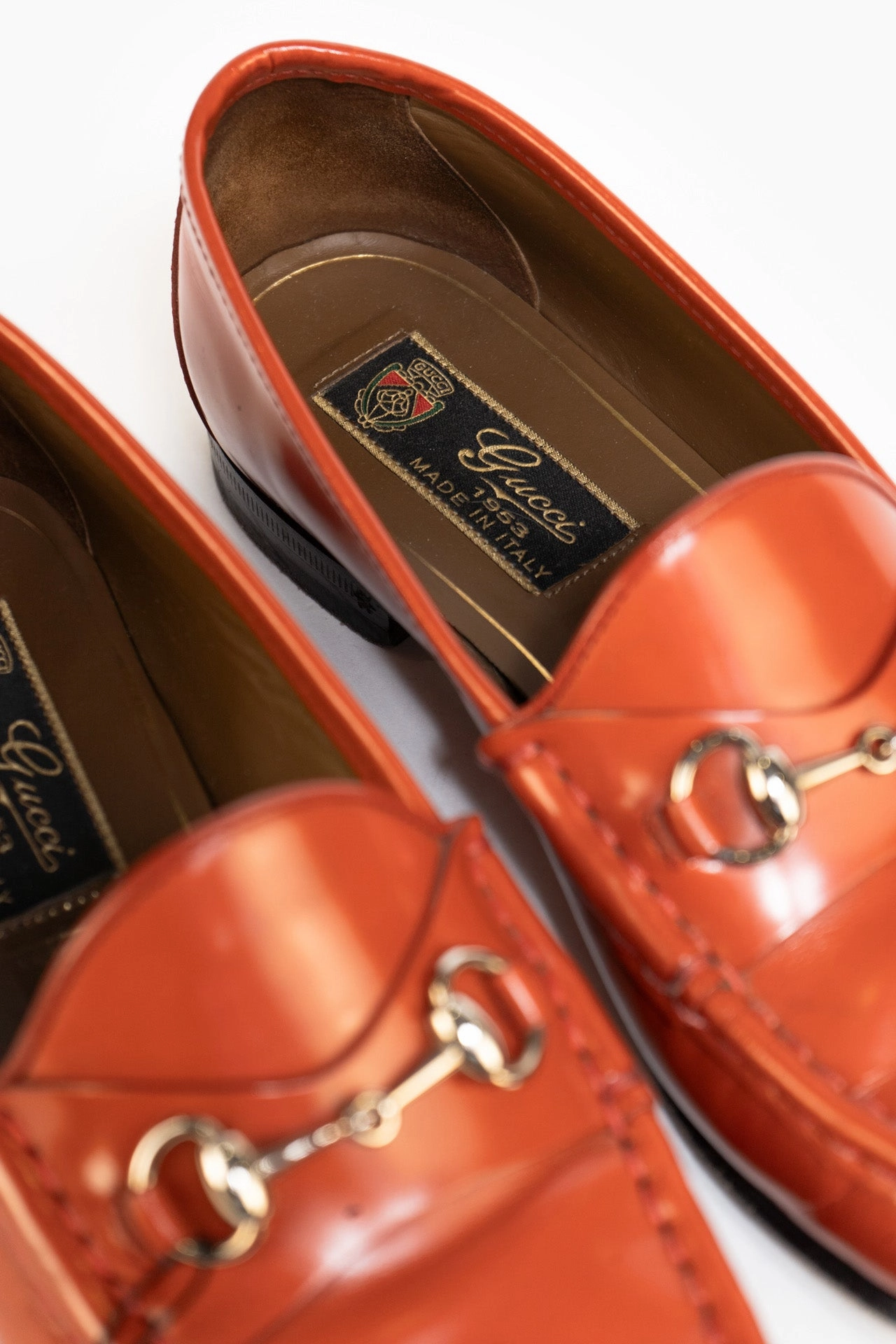 Unlined Loafers Gucci Horsebit 1953 Loafers In Orange - Size 36