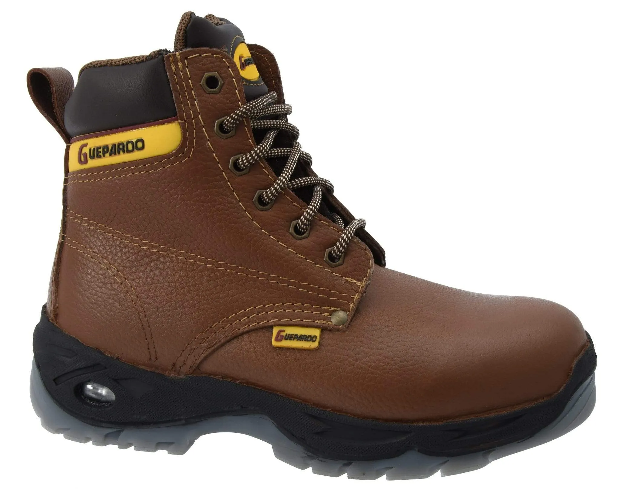 GUEPARDO NDP-0503 Work Boots for Men 6" BROWN, Steel toe. Heavy Duty Steel/Composite/Soft Toe Work Boots for Men, Goodyear Welt, Extremely Comfortable Durable Proved, Superior Oil/Slip Resistant, Thicker Leather Amp Work Boots