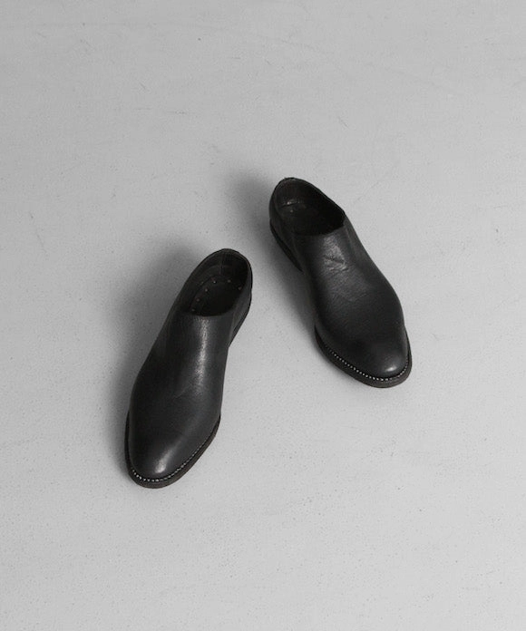 GUIDI Texan sabot "BLACK" Fur High Heel Boots