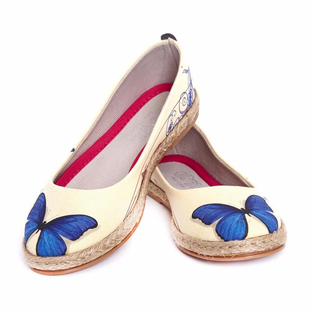 Photo Glam Blue Butterfly Ballerinas Shoes FBR1198