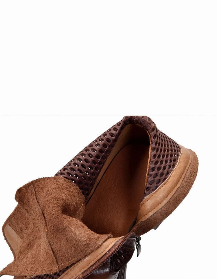 Handmade Lace-up Long Leather Boots for Summer Adidas Trainer Shoes