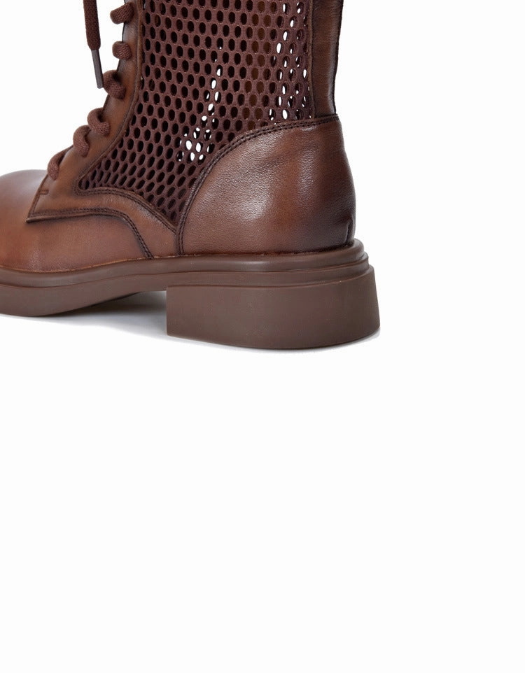 Handmade Lace-up Long Leather Boots for Summer Best Adidas Shoes Skateboarding