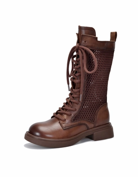 Handmade Lace-up Long Leather Boots for Summer Adidas Gamecourt Tennis Shoes Review