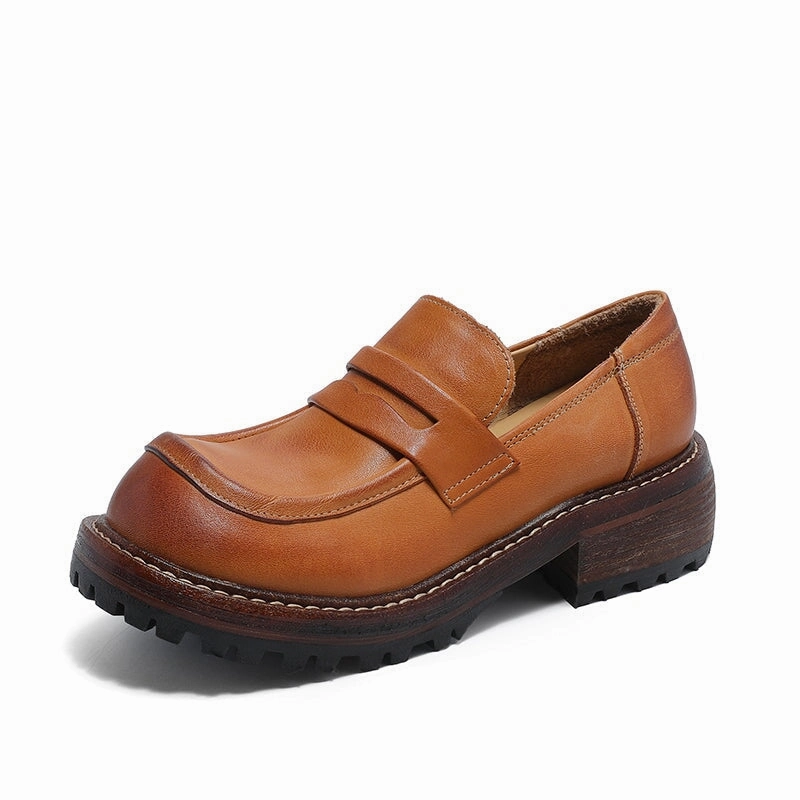 Hush Puppies Suede Loafers Handmade Womens Genuine Leather Penny Loafers Coffee/Brown