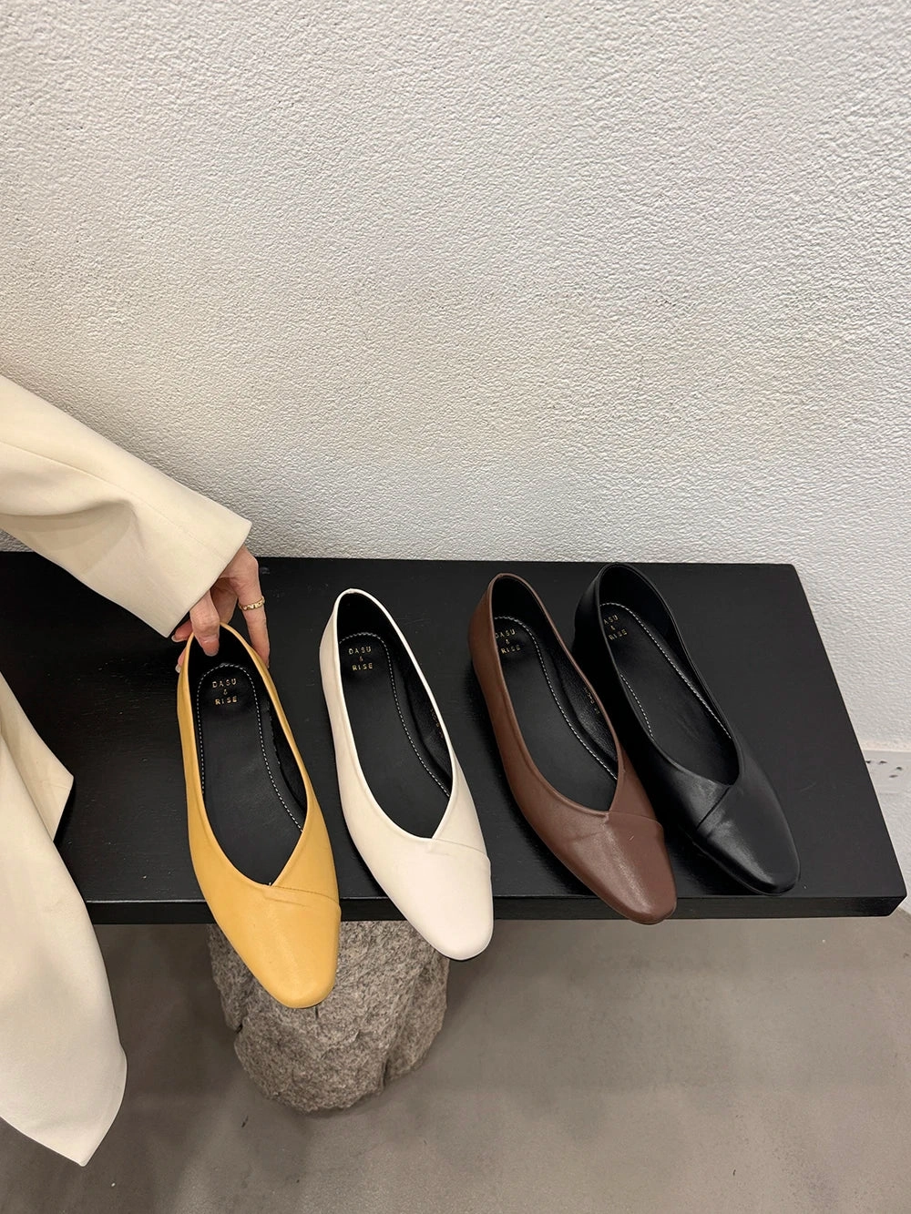 binfenxie  -  Casual Women Loafers Autumn Dress Shoes Low Heeled Black Beige Brown Yellow Casual Slides Mules Shoes Woman Ballte Dance Mules Dries Van Noten Loafers