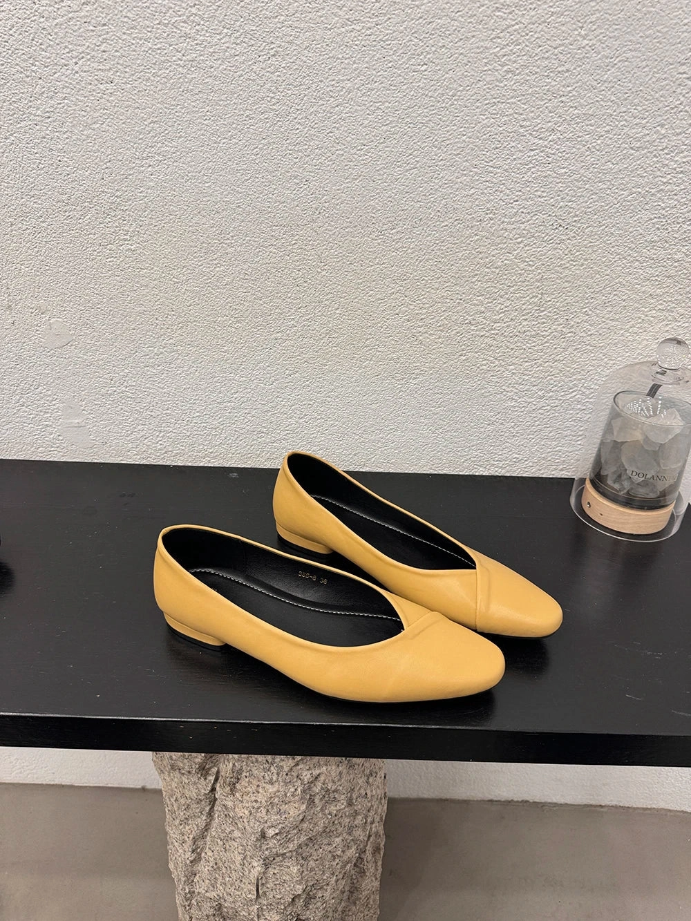 binfenxie  -  Casual Women Loafers Autumn Dress Shoes Low Heeled Black Beige Brown Yellow Casual Slides Mules Shoes Woman Ballte Dance Mules Little Loafers Clay