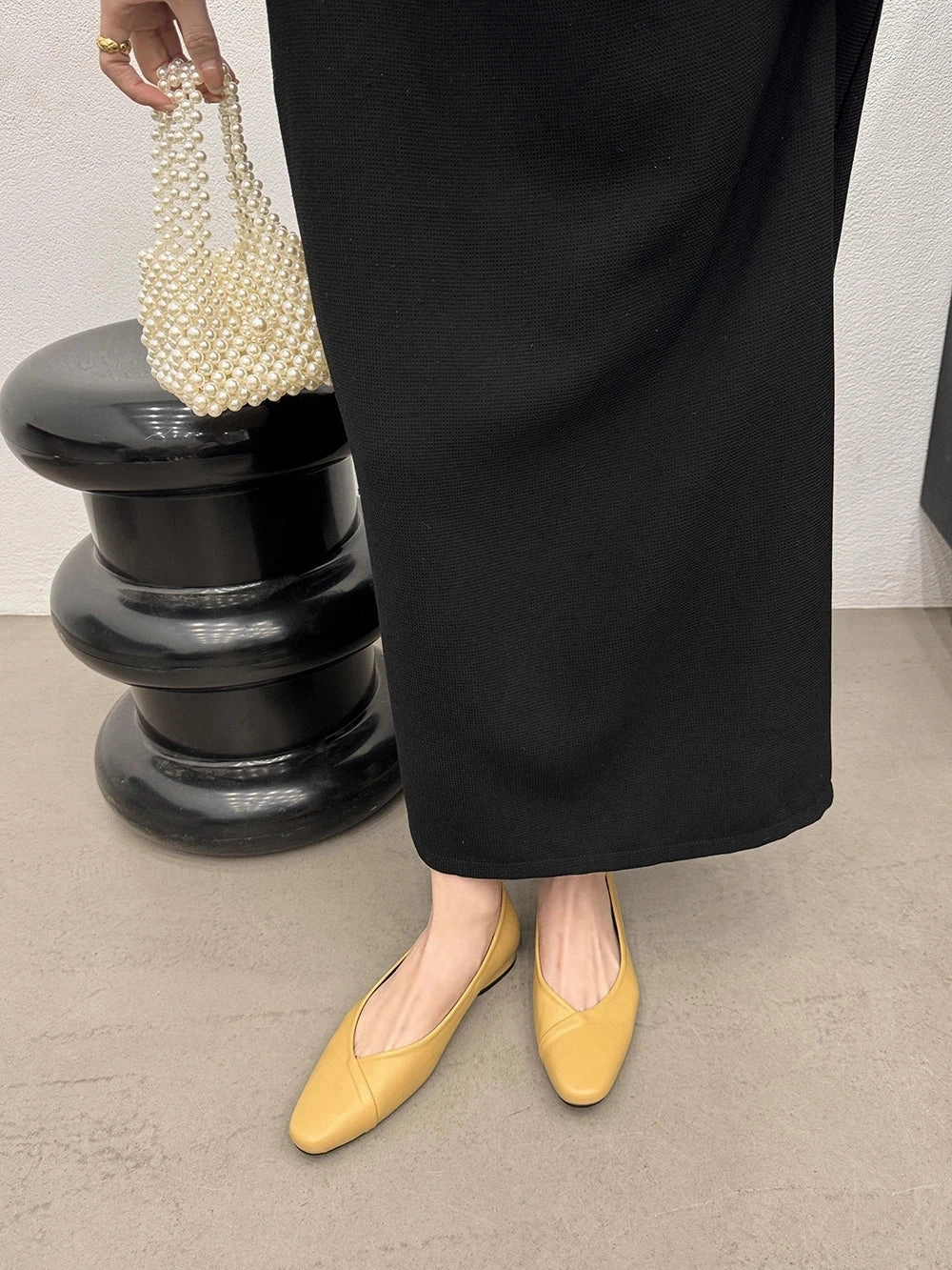 binfenxie  -  Casual Women Loafers Autumn Dress Shoes Low Heeled Black Beige Brown Yellow Casual Slides Mules Shoes Woman Ballte Dance Mules Homecoming Loafers