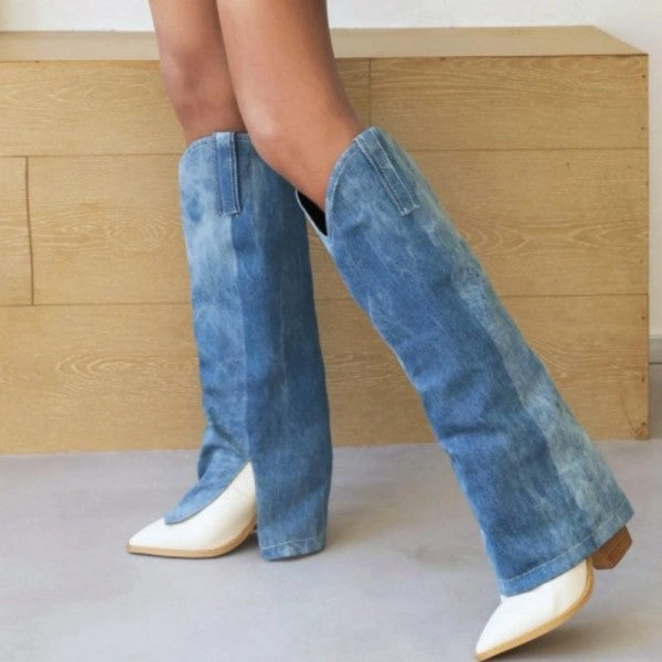 Purpdrank - Blue Casual Patchwork Pointed Out Door Shoes (Heel Height 3.74in) Adidas Water Moc Equipment Shoes