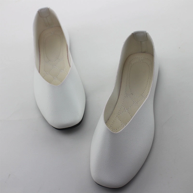 Loafers Cloth Big Size Women Flats Candy Color Shoes Woman Loafers Square Toe Spring Autumn Flat Casual Shoes Comfortable Plus Size 35-42