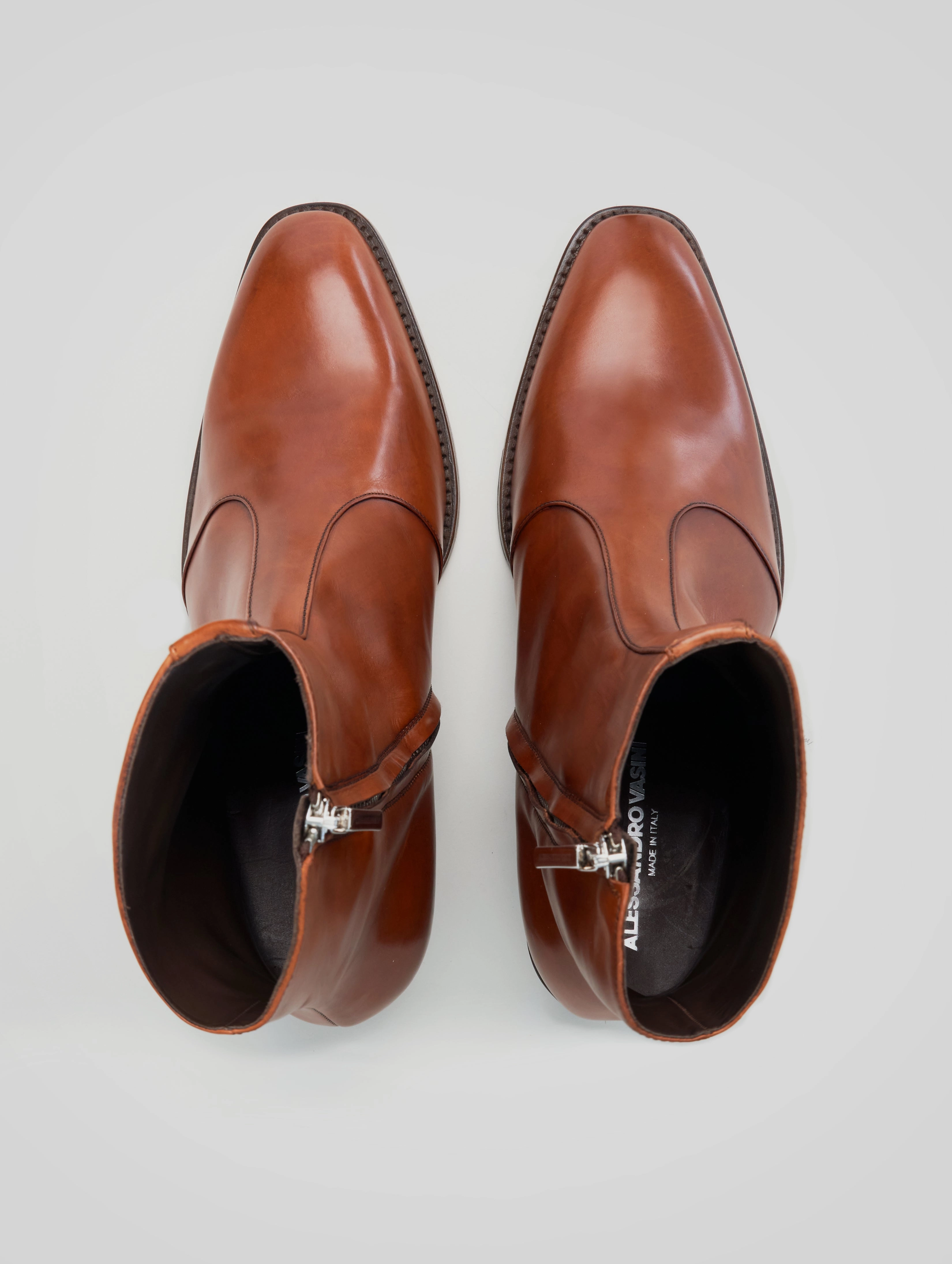 Suede Cowgirl Boots ROMAN 60MM ANKLE BOOT IN BRICK CALFSKIN