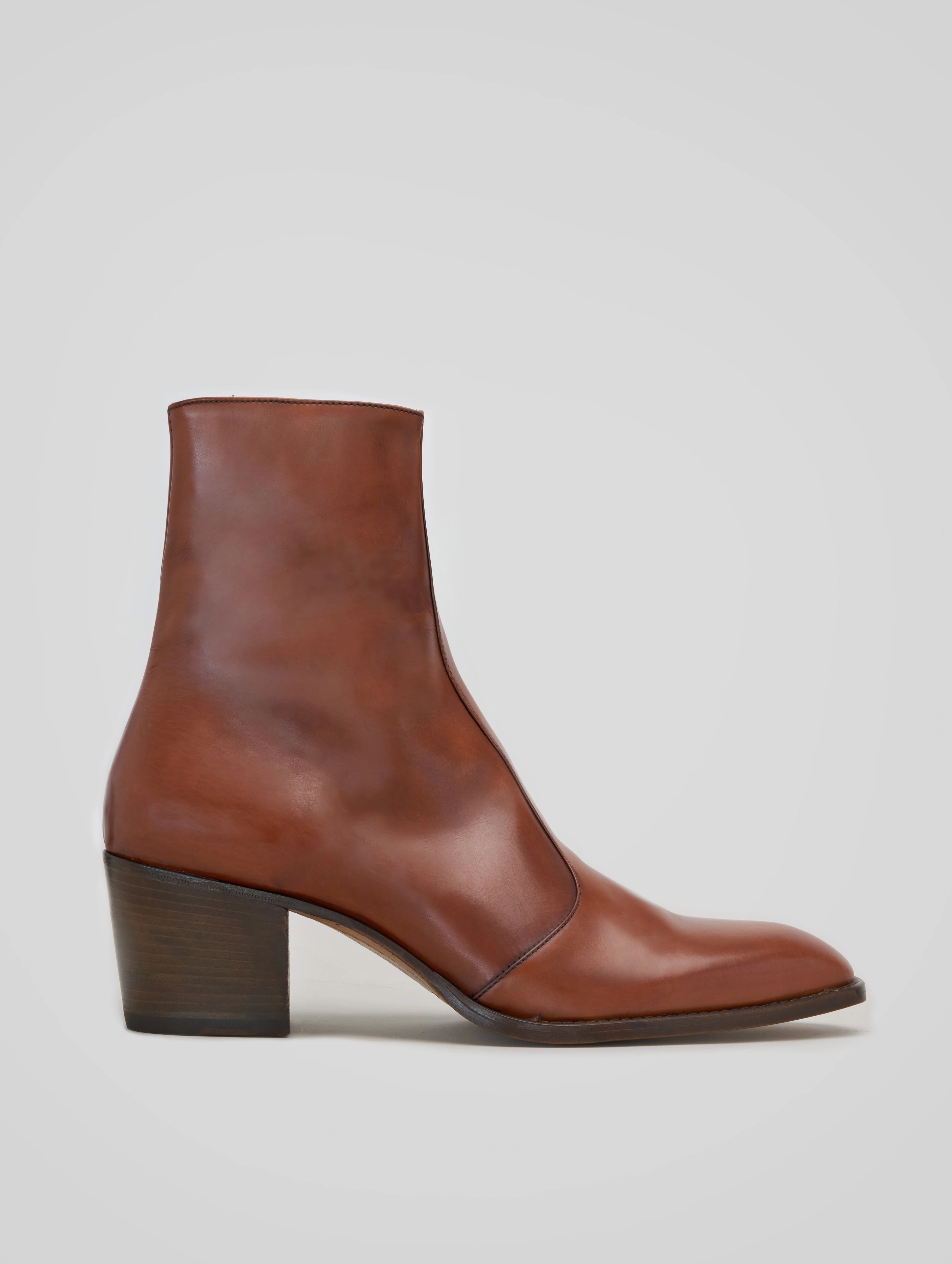 Extreme Cold Vapor Barrier Boots ROMAN 60MM ANKLE BOOT IN BRICK CALFSKIN