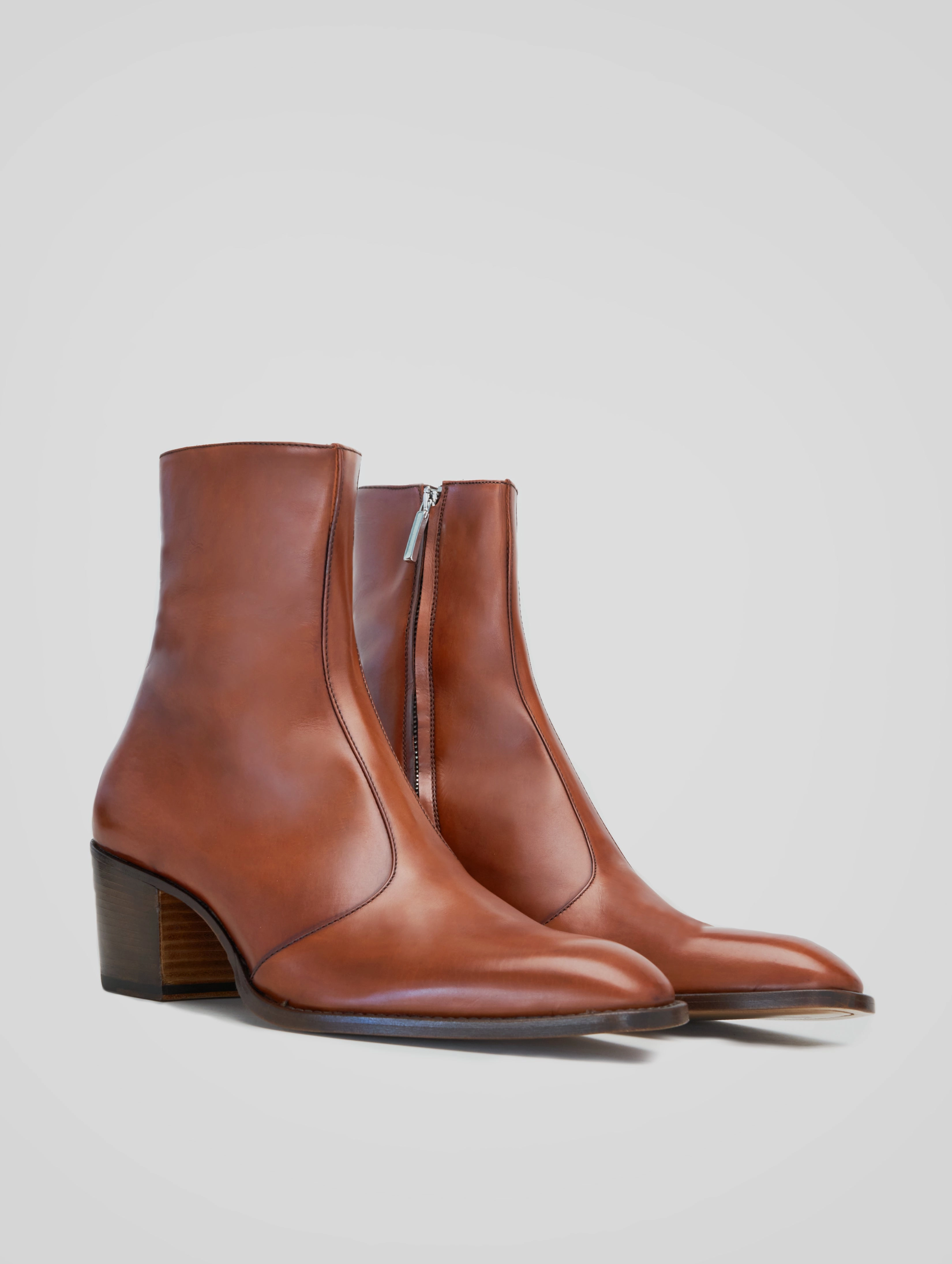 Wwii Boots ROMAN 60MM ANKLE BOOT IN BRICK CALFSKIN