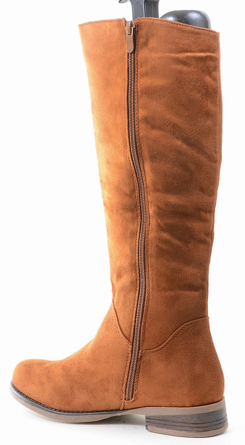 Overshoe Rain Boots Camel Ailsa Fringe Vegan Suede Women's Knee Boot