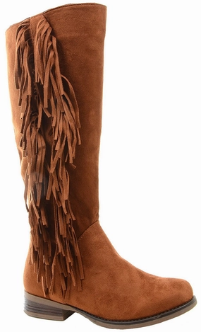Camel Ailsa Fringe Vegan Suede Women's Knee Boot Doc Marten Rain Boots
