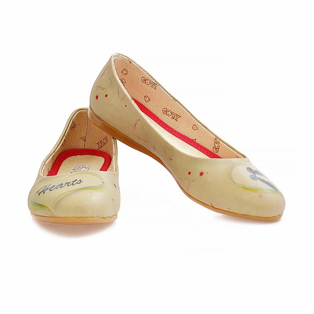 Slip Safe Heart Ballerinas Shoes 1039