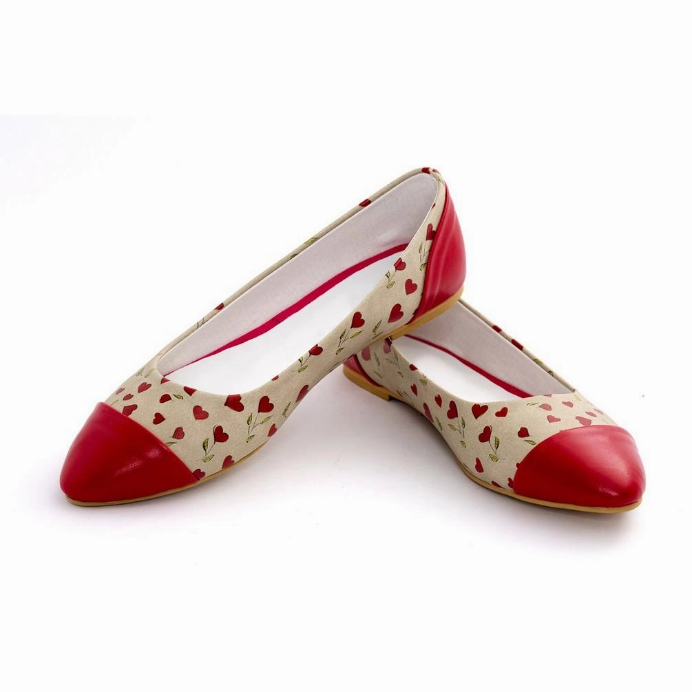 Hearts Ballerinas Shoes NMS109 Rubber Sole