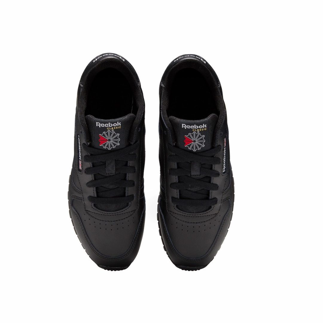 Festival Style Lead Step REEBOK 100010470 (GZ6094) CL LTHR JR'S (Medium) Black/Black Leather Lifestyle Shoes