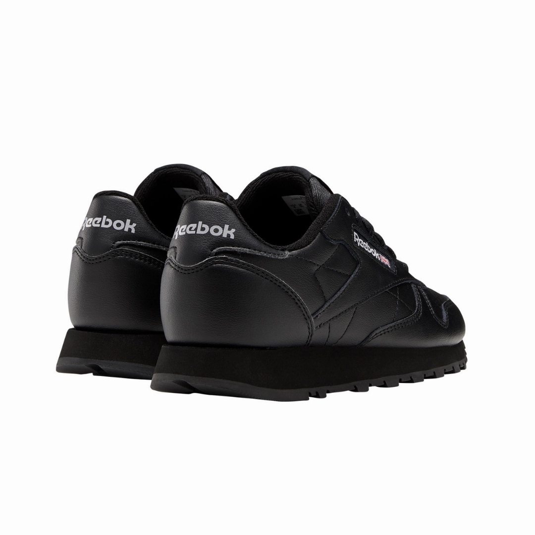 Chic Walk REEBOK 100010470 (GZ6094) CL LTHR JR'S (Medium) Black/Black Leather Lifestyle Shoes