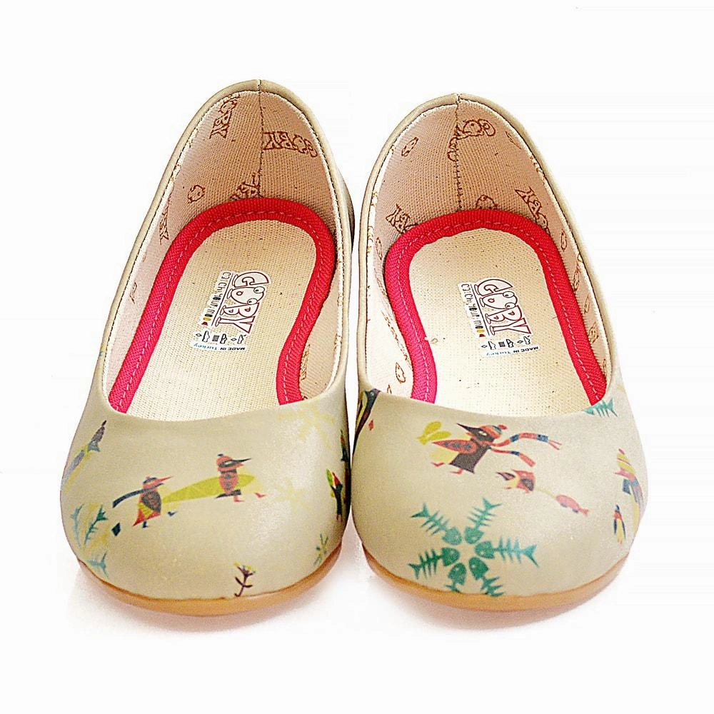 Black Edge Penguins Ballerinas Shoes 1006