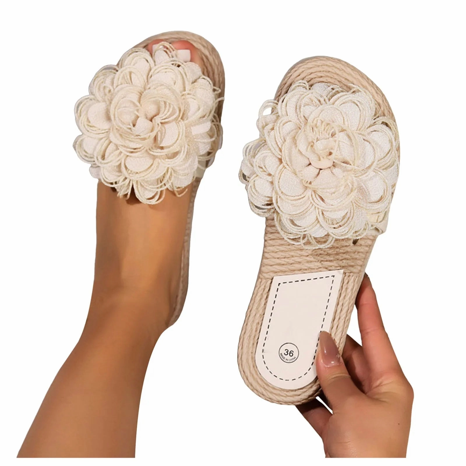 Trafaluc Shoes Flats High Heel Sandals for Women Size 9 Women Shoes Comfortable Flat Slippers Fashionable Flower Sandals for Women Dressy Summer Heel