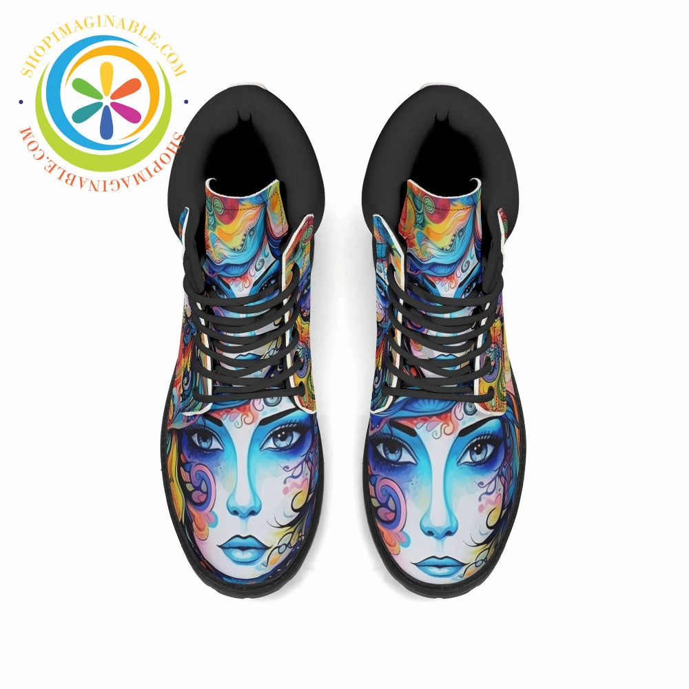 Hippy Psychedelic Women's Boots Work Boots With Wide Toe Box