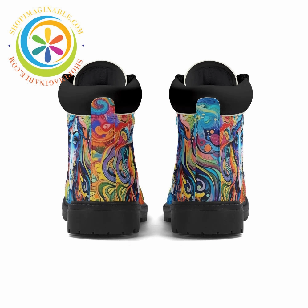 Hippy Psychedelic Women's Boots Uk Work Boots