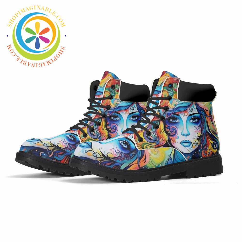 Work Boots Low Hippy Psychedelic Women's Boots