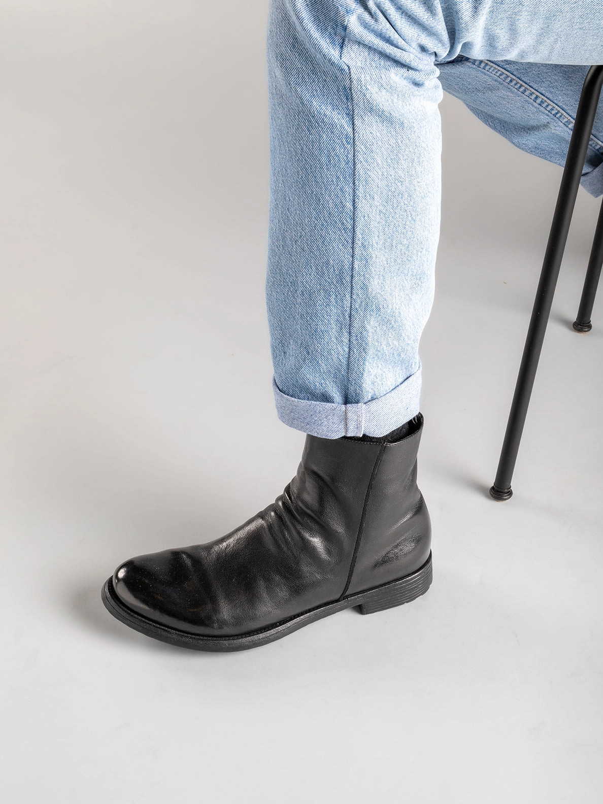 HIVE 010 - Black Leather Boots Zero Drop Work Boots