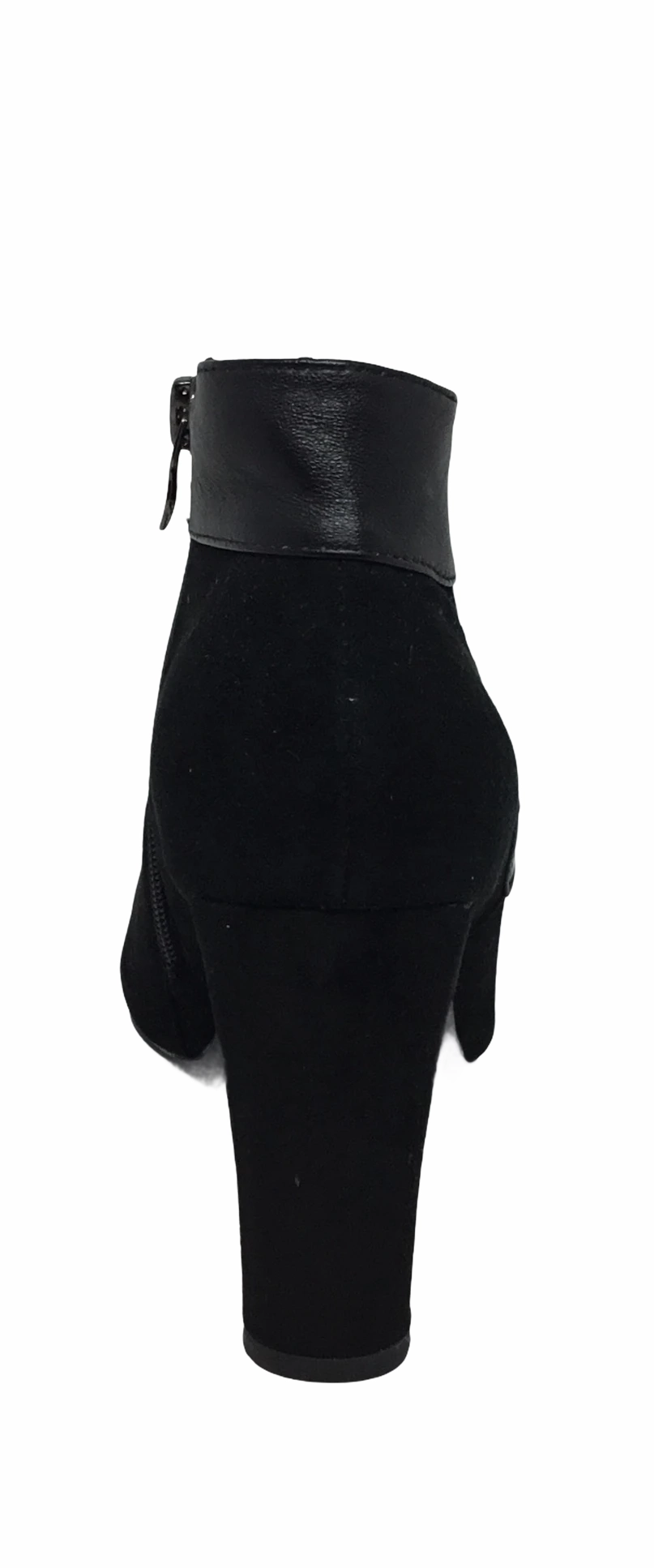 Top End Carmine Black Suede and Leather Stylish Straps Comfortable Heels