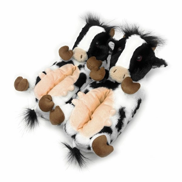 Heeled Ballet Slippers Howdy Cow - Kids' Cute Plush Animal Slippers