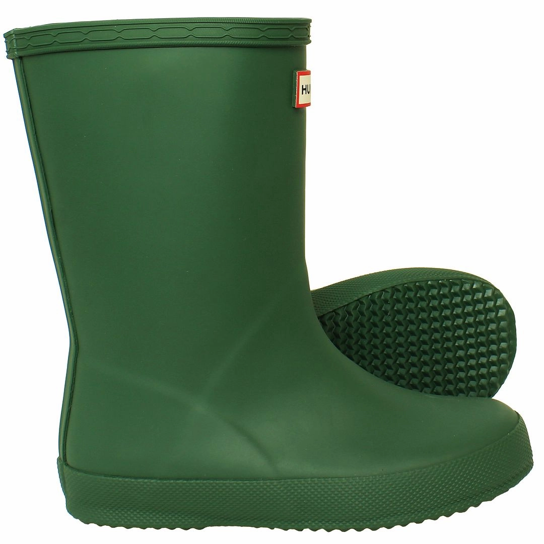 Hunter Original First Kids Green Wellington Boots Cowgirl Boots Wide Width