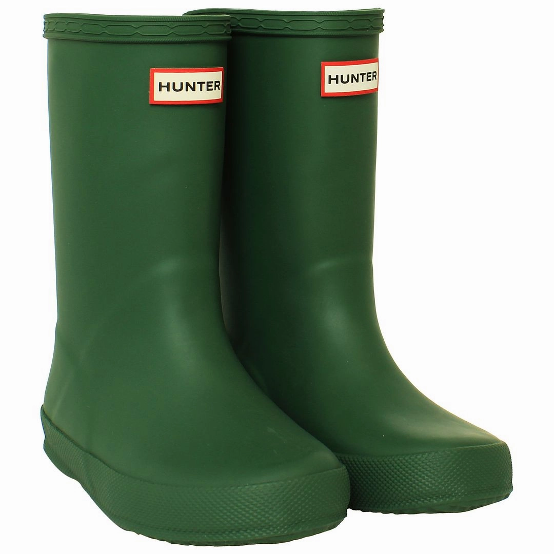 Hunter Original First Kids Green Wellington Boots Oil And Slip Resistant Boots