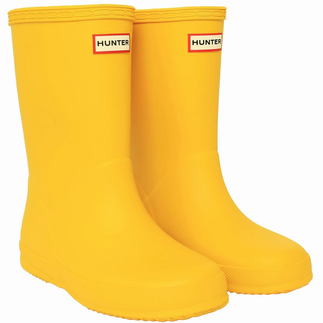 Full Grain Leather Boots Hunter Original First Kids Yellow Wellington Boots