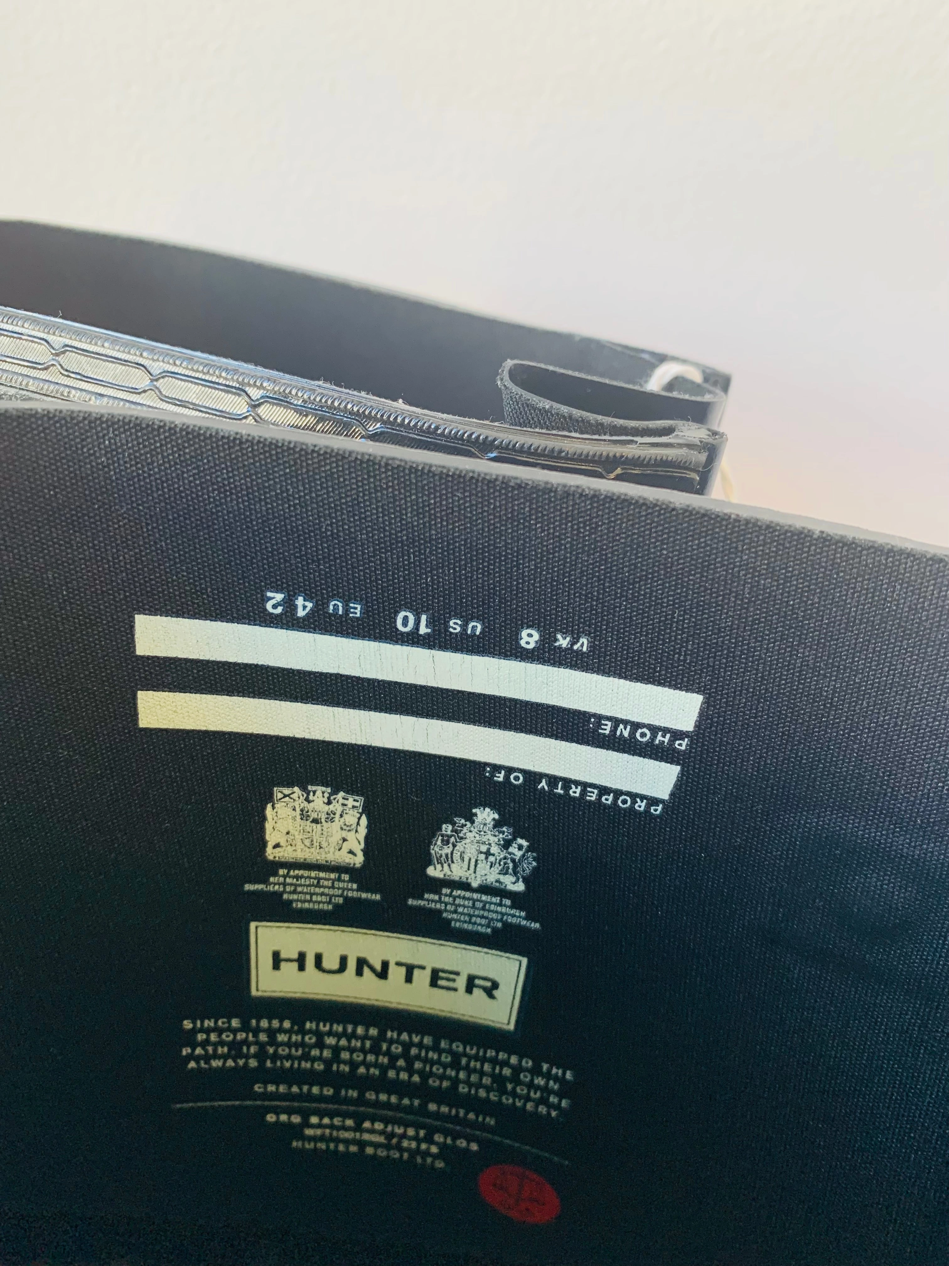 Hunter Original Womens Gloss Black Rainboots Size 10 Adidas Crazyflight Mid Volleyball Shoe