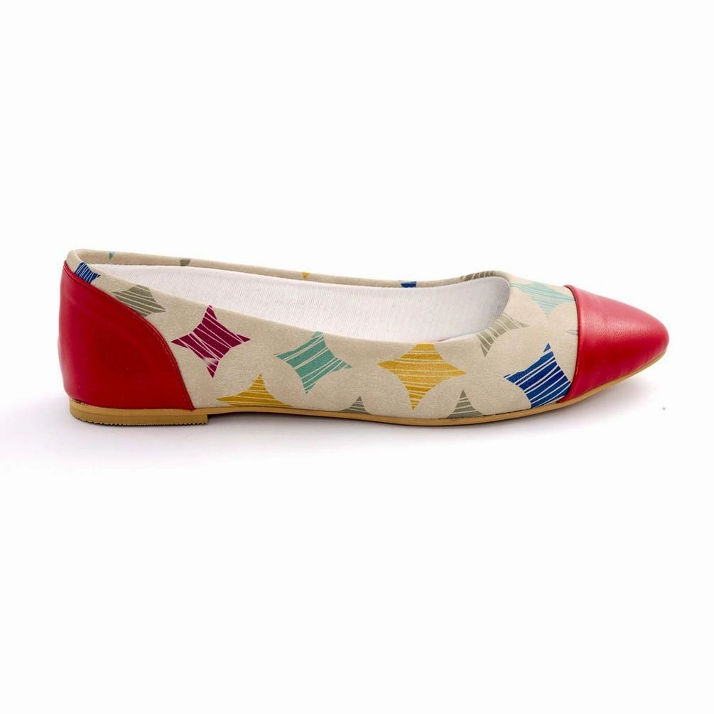 Pattern Ballerinas Shoes NMS107 Easy Wear Corner Style