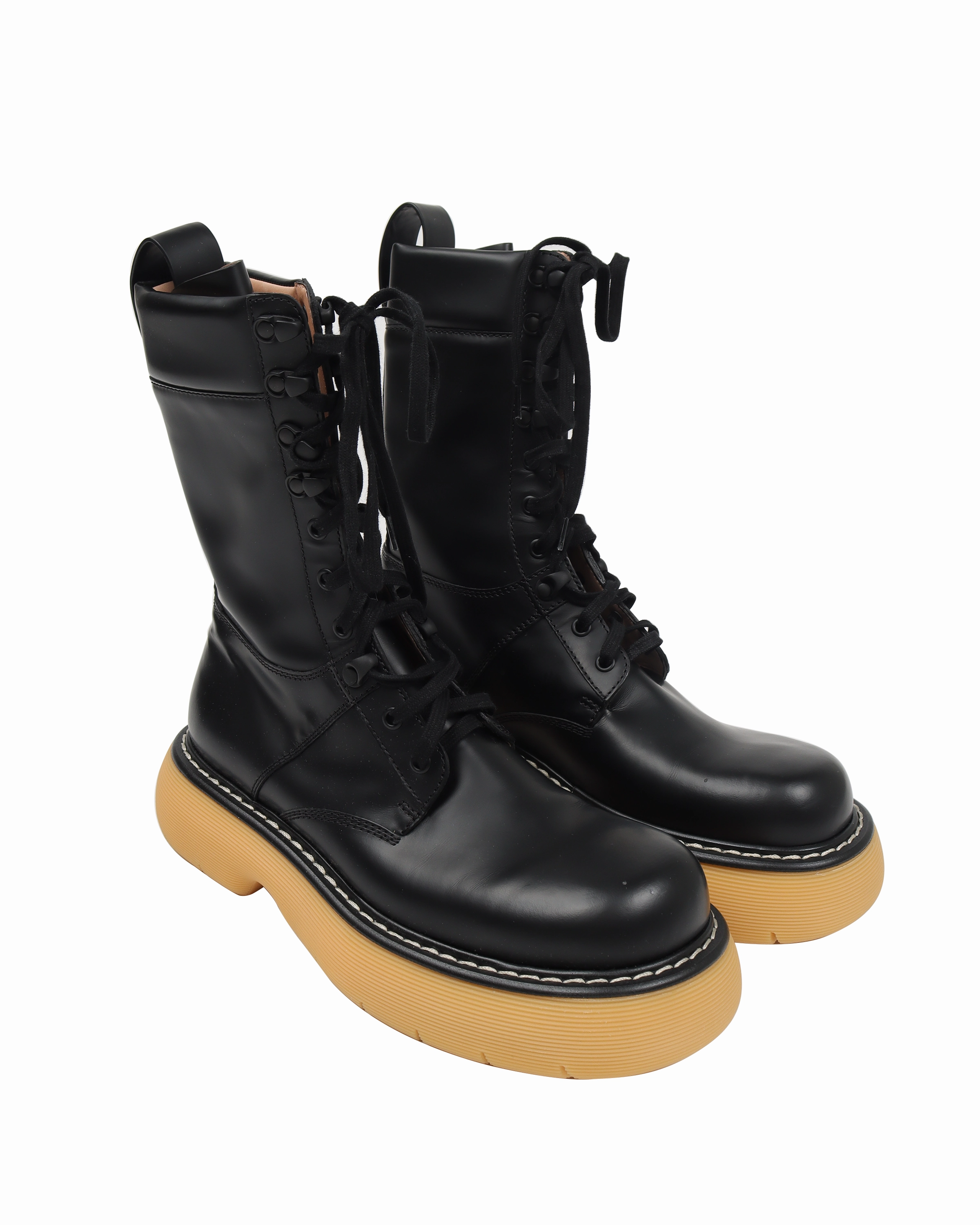 Cheap Steel Toe Boots The Bounce Black Leather Mid-Calf Boots