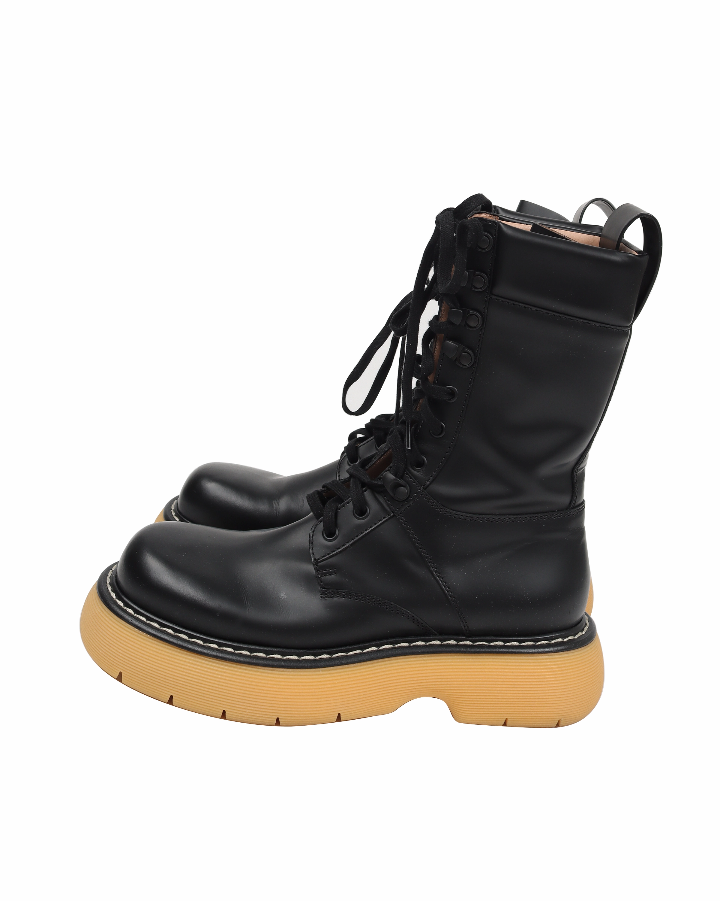 Leather Biking Boots The Bounce Black Leather Mid-Calf Boots