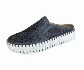 Asics Gel-kayano 14 Running Shoes ILSE JACOBSEN GREY BLUE TULIP PERFORATED PLATFORM SLIDER