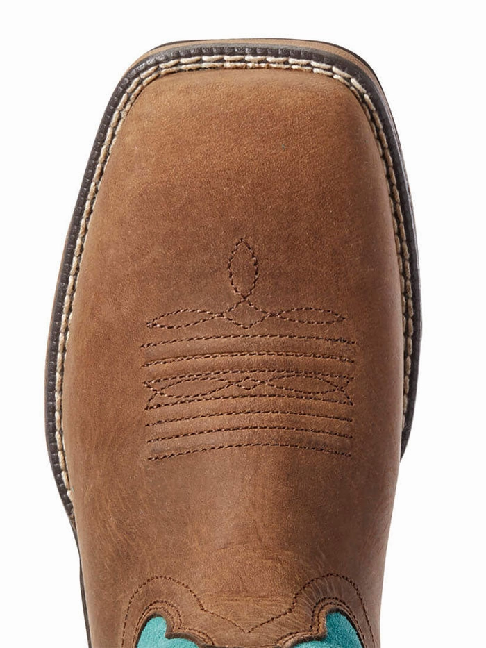 Lace Up Work Boots Waterproof Ariat 10031665 Womens Anthem VentTEK Square Toe Boot Turquoise Chocolate