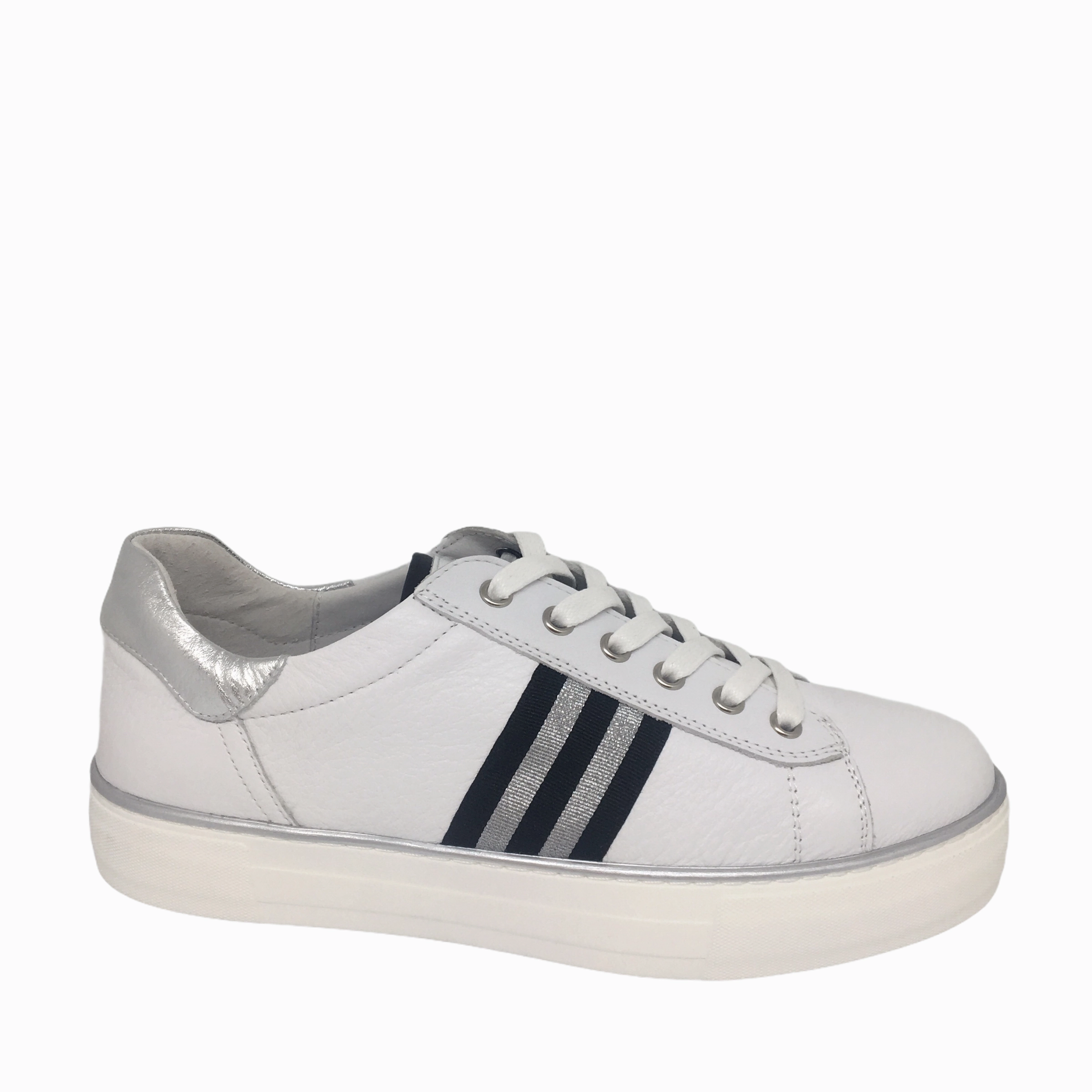 Django & Juliette Fancee Leather ~ Black ~ White Classic Edge